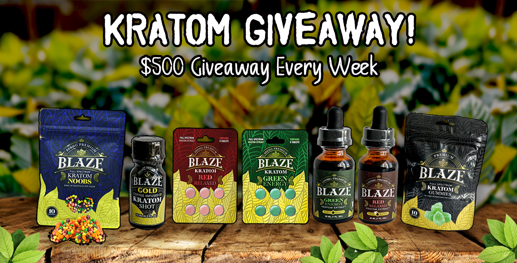 kratom blaze add giveaway banner